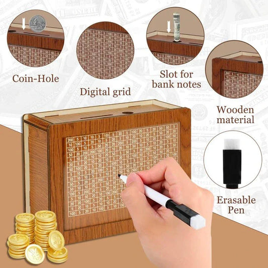 Vaultizio⢠Premium Wooden Money Bank