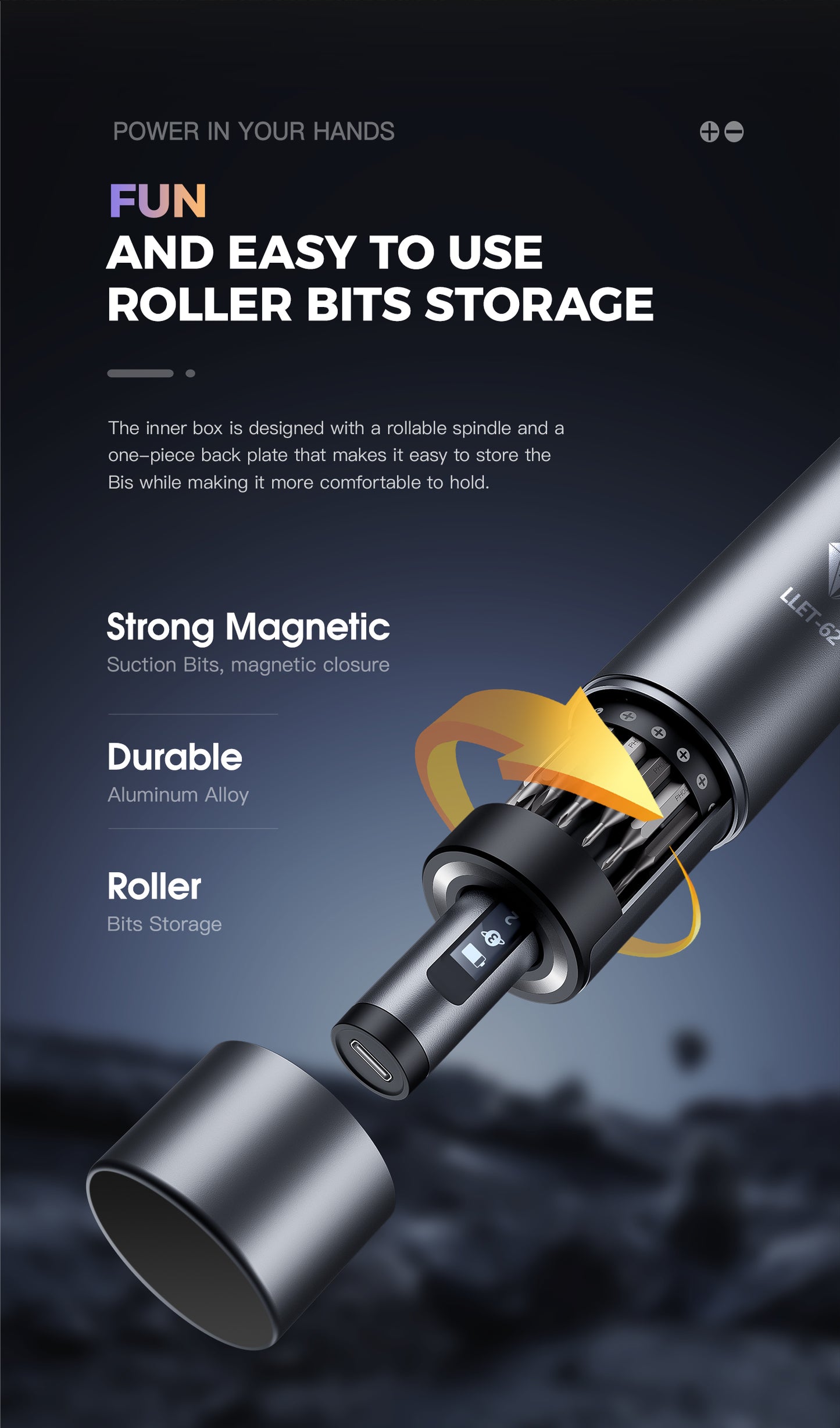 Liulon LL-ET62 62 In 1 Screwdriver Set With 3 Adjustable Gears